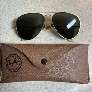 Vintage B & L Ray-Ban 58 -14 Gold Frame Sunglasses and Case. 1960’s
